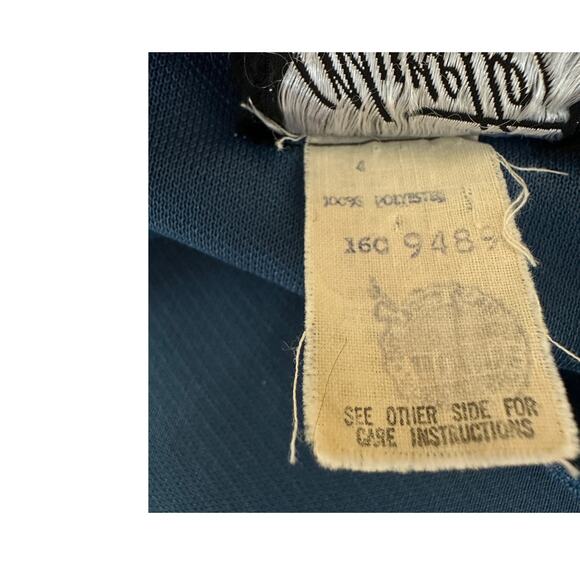 Vintage Mynette Dress Blue 60s Midi Length Short Sleeves Women's Size Large - Picture 5 of 13